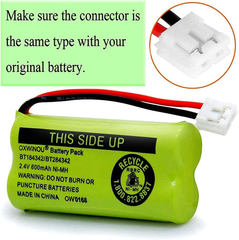 2.4v BT184342 BT284342 BT18433 BT28433 BT183348 BT283348 BT-1011 Replacement Battery Compatible with Phone CS6209 CS6219 CS6229 DS6151 89-1330-01-...