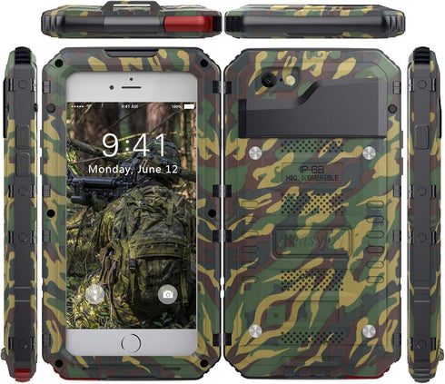 Beasyjoy for iPhone SE 2022/2020, Heavy Duty Case with Screen Protector, Military Grade Shockproof, Camo...