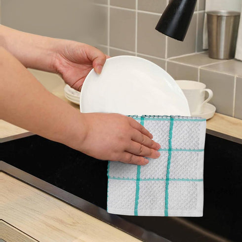 AMOUR INFINI Cotton Kitchen Dish Cloths Set of 8 – Highly Absorbent, Super Soft Premium Terry Cleaning Cloth (12"x12" Inch) Premium Dishcloths for...