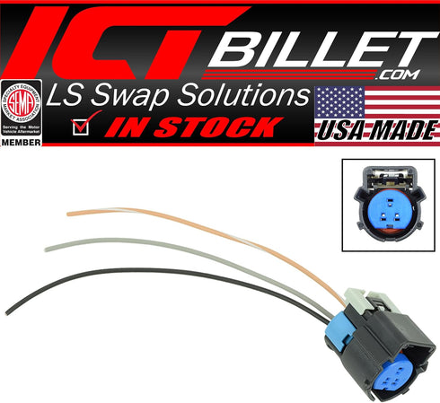 ICT Billet LS 3-Wire Oil Pressure Connector Pigtail Gen 4 LS3 OEM Grade Tooling, TXL Wiring & Colors, Delphi Connector, Lock, Seals, and Terminals...