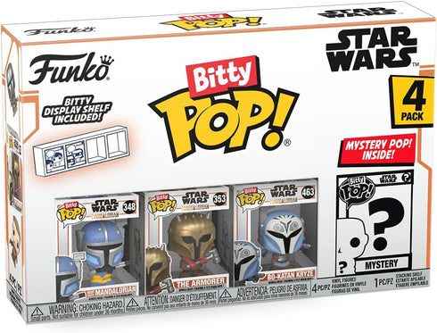 Funko Bitty Pop! The Mandalorian Mini Collectible Toys 4-Pack - Heavy Infantry Mandalorian, The Armorer, Bo-Katan Kryze, & Mystery Chase Figure (S...
