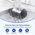 HAMITOR Toilet Bowl Brush Holder Set: Deep Cleaning Silicone Toilet Cleaner Scrubber Under Rim with Curved Bristle for Bathroom Dead Corner Clean ...