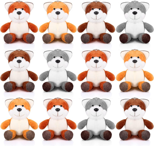 12 Pcs Cute Stuffed Animal Toy 4 Inch Mini Plush Turtle Puppy Dog Pig Ornaments Stuffed Doll Keychain Handbag Pendant for Birthday Party Favors DI...