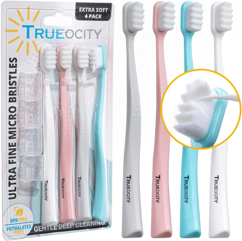 Extra Soft Toothbrushes for Adults, Nano Toothbrush 20,000 Ultra Fine Bristles for Sensitive Gums, Gentle Adult Toothbrush for Gum Care, Deep Clea...