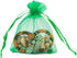100 Pieces 5x7 inches Gift Wrap Bags Green, Organza Sheer Fabric,Drawstring Classy Present Bags for Baby Shower Favor,Candy,Christmas Favour,Sampl...