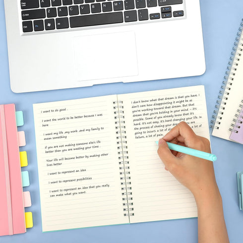 EOOUT 5 Pack Lined Paper Notebook 5.7 x 8.4 Inches College Ruled Spiral Notebook Journal for School, Office, Artist Writing/Drawing (Pink, Blue, G...