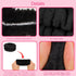 Wecoe Spa Headband And Wristband Set Skincare Headband For Washing Face Hair Claw Clips For Thick Hair Cute Black Puffy Sponge Makeup Headband Bub...