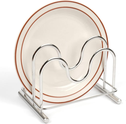 LENITH 304 Stainless Steel Wire Cutting Board Holder, Cutting Board Rack Organizer Kitchen with 2 Sectional...