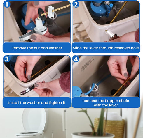 Saillong Toilet Tank Replacement Kit, Include Toilet Float Valve Replacement Kit 2 inch Low Flow Toilet Flapper, Front Mount Toilet Flush Handle...