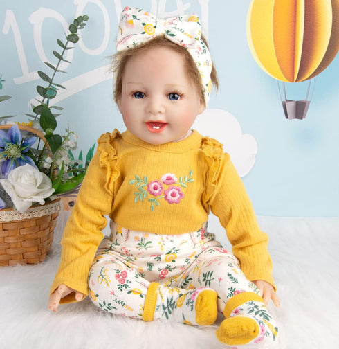 Reborn Baby Girl Dolls Clothes 24 Inches Outfits Accessories 4pcs for 22"- 24" Reborn Dolls Baby Clothes Newborn...
