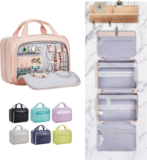 OlarHike Travel Toiletry Hanging Bag Waterproof Bags, Makeup bag, Toiletries, Jewelry, Travel Essentials 3 in 1 Packing Organizers, Cosmetic Trave...