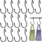 JOHOUSE 14PCS Purse Hanger for Closet, Large Size Closet Rod Hooks Black Vinyl Coated Bag Hanger Organizer Hooks Unique Twist Design for Bags Purs...