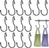 JOHOUSE 14PCS Purse Hanger for Closet, Large Size Closet Rod Hooks Black Vinyl Coated Bag Hanger Organizer Hooks Unique Twist Design for Bags Purs...