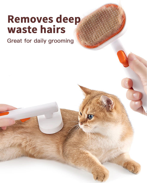Self Cleaning Brush, Dog Hair Grooming Brush with Stainless Rubber...