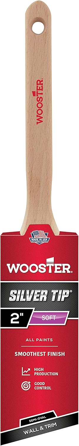 Wooster 5228-2 Silver Tip Semi-Oval Angle Sash Brush, 2 Inch...