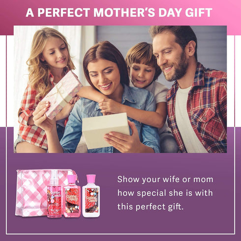 Bath & Body Care Travel Set - Home Spa Set with Body Lotion, Shower Gel and Fragrance Mist, Valentines Day Gifts for Her and Him(Cotton Candy)...
