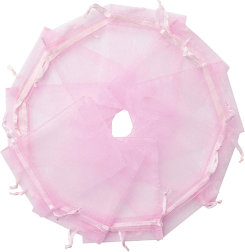 100PCS Pink Organza Bags - 2x3 Inch Sheer Drawstring Gift Pouches for Jewelry, Earrings, Wedding, Party, Christmas Favor, Small Presents...