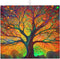 Tree of Life Colorful Leaves Dish Drying Mat for Countertops 18x16 Inches, Dish Drainer Protector Pad with Hanging Loop for Home Kitchen...