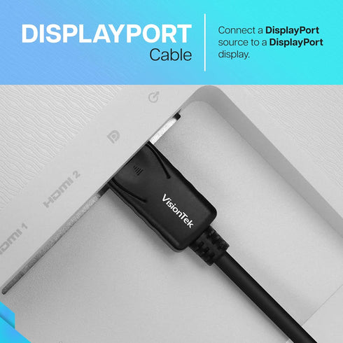 Visiontek DisplayPort to DisplayPort (M/M) 2 Meter Cable (901211)...