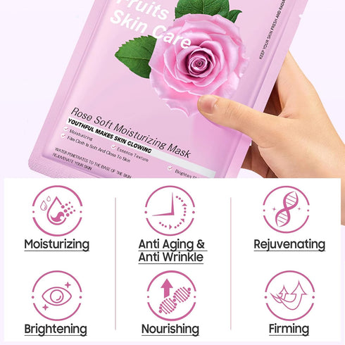 Jakuva 12PCS Deeply Moisturizing Facial Masks,Collagen Face Mask Facial Patches for Anti-Aging,Anti Wrinkle & Face Skincare,Firm Skin Softening Fa...