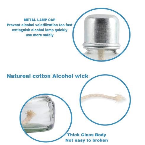 Alcohol Burner Lamp?Glass Bunsen Burners Lab Equipment Heating Come with Metal Cap for Jewelry Soldering Making Wax Working...