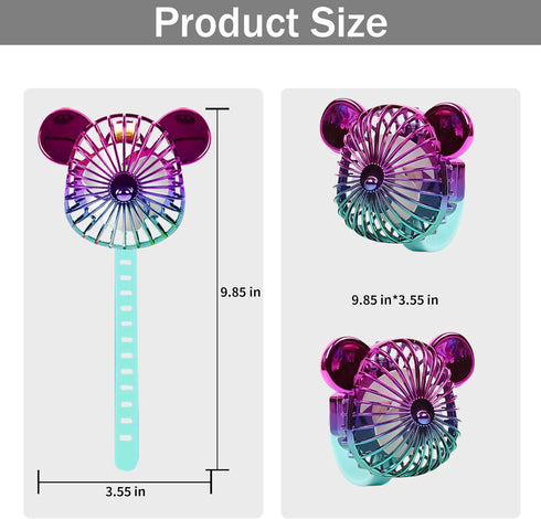 Cute Wrist Fan - USB Charging Three Speed Wind Power Personal Fan with Elastic Strap for Baby Stroller, Crib, Bicycle, Treadmill, Camping (Red and...