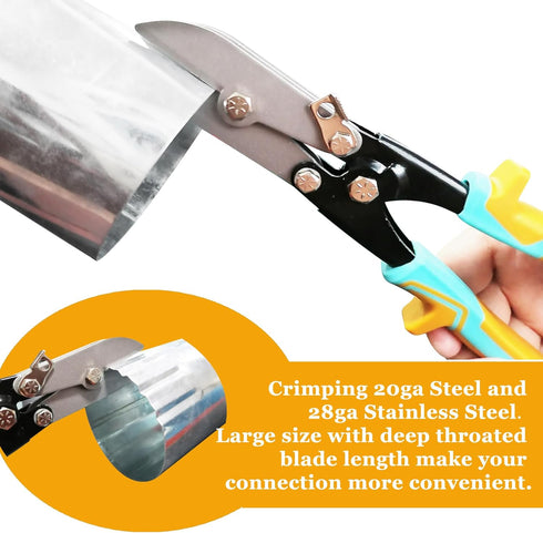 5 Blade Sheet Metal Hand Crimper for Venting Work/Ductwork/HVAC Downspout Stove Pipe, Crimping 20ga Steel and 28ga Stainless Steel...