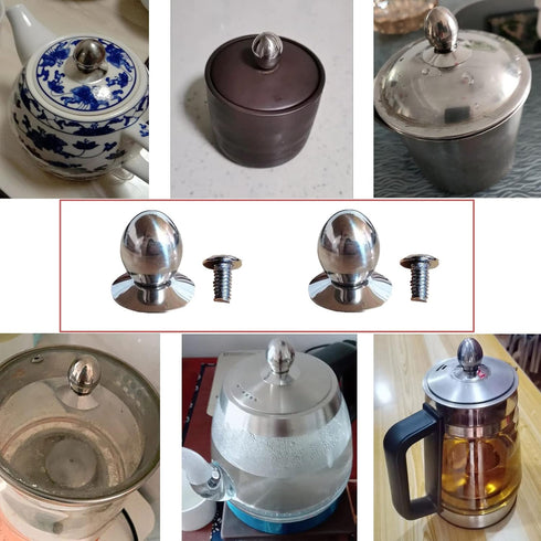 2 Pack Glass Teapot Replacement Knob Stovetop Tea Kettle Lid Knobs for Tea Cup Cover Button Olive Shape Handle Top Cap Water Cups Covers Top Bead ...