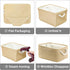 TheWarmHome Decorative Basket Rectangular Fabric Storage Bin Organizer Basket with Handles for Clothes Storage (Beige, Medium-1Pack,13.8L*9.8W*6.7...