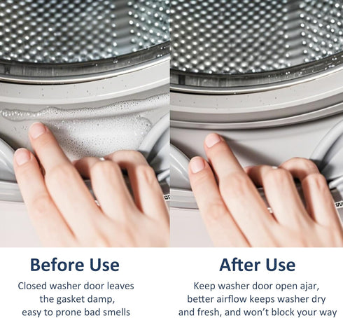 Front Load Washer Door Prop and Holder – Magnetic Door Stopper with Strong Magnet and Flexible Hose – Keep Washer Door Open for Ventilation – Easy...