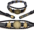 MIAO JIN 8PCS Braided Leather Bracelet Making Kit 18mm Blank round Cabochon Bezel Tray Button Adjust Leatherette Multilayer Rope Bangle Cuff Wrist...
