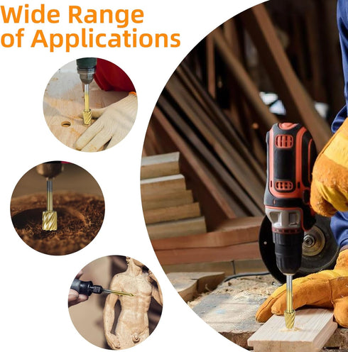 10 PCS Carving Bits HSS Rotary Drill Burr Set 1/8'' (3mm) Shank Wood Engraving Router Bit for Rotary Tool Accessories Rotary Tool for DIY Woodwork...