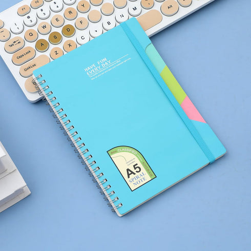 CAGIE Hardcover Spiral Notebook 5x7 Lined Journal Notebook 8mm Ruled 80 Sheets in Total, 1 Subject A5 Spiral Work Notebook for Study and Notes wit...
