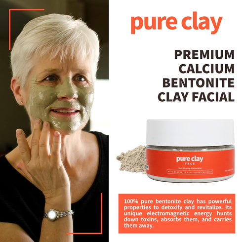 Calcium Bentonite Clay Face Mask, Hydrating Montmorillonite Clay Mask for Face, Deep Pore Cleansing Bentonite Clay Mask for Facial Skincare...