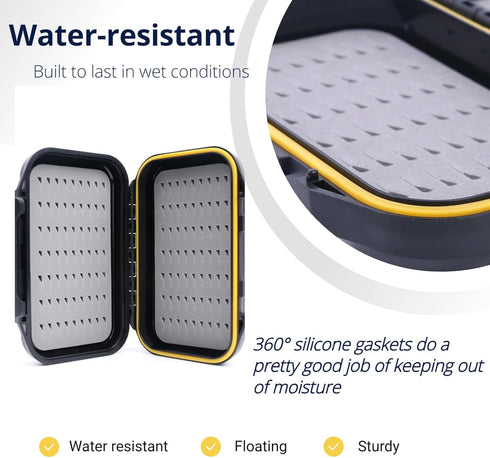 M MAXIMUMCATCH Maxcatch Waterproof Fly Box for Fly Fishing Double Sided Foam Insert(1PC, Easy Grip Foam)...