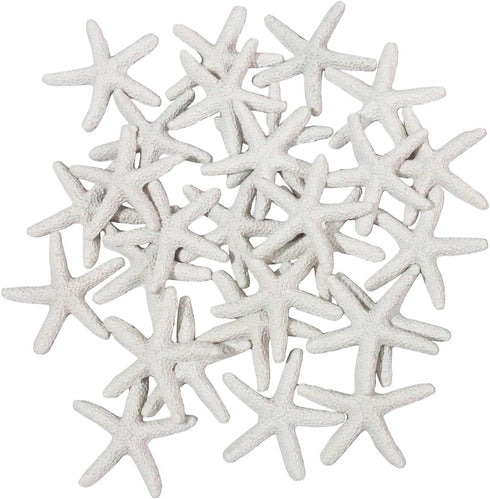 LJY 25 Pieces White Resin Pencil Finger Starfish for Wedding Decor, Home Decor and Craft Project, 2.3 Inches...