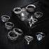 11 Pcs Bohemian Stackable Joint Knuckle Ring Set Carved Flower Star Leaf Gemstone Midi Ring Vintage Finger Rings for Women...