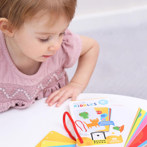 Banana Panda My First Riddles Educational Board Book with 38 Fun Guessing Games, Ring-Bound Travel-Friendly Format, Content Designed for Toddlers ...