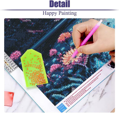 5D DIY Diamond Art Mountain Lake Flowers Large Size Diamond Painting Kits for Adults,Full Drill Crystal Rhinestone Arts and Crafts,Gem Art Paintin...