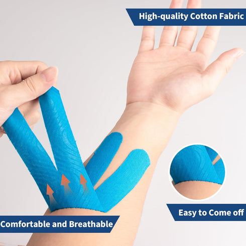 20PCS Sports Tape, Knee Tape Elastic Cotton, Kinesiology Tape Precut Strips Waterproof Breathable Physical Therapy Tape Athletic Tape for Muscle P...