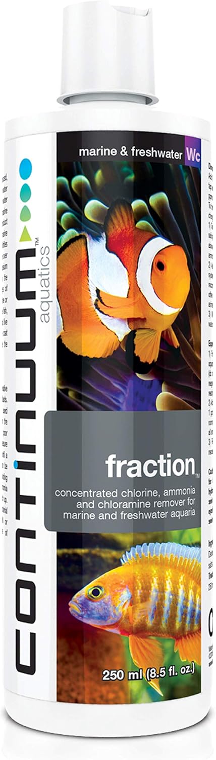 Continuum Aquatics Fraction - Concentrated Water Conditioner Instantly Removes Chlorine, Ammonia, and Chloramine in Marine Saltwater and Freshwate...