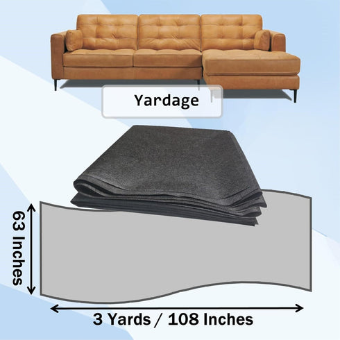 3 yds. X 63 ins. Upholstery Dust Cover Fabric Replacement, Non-Woven Black Cambric Fabric for Under Cloth of Couches, Recliners, Loveseats, Chairs...