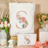 Sanwuta 2 Pcs Initial Canvas Tote Bags Wedding Gift Floral Letter Travel Cosmetic Bags Monogrammed for Woman Wedding...