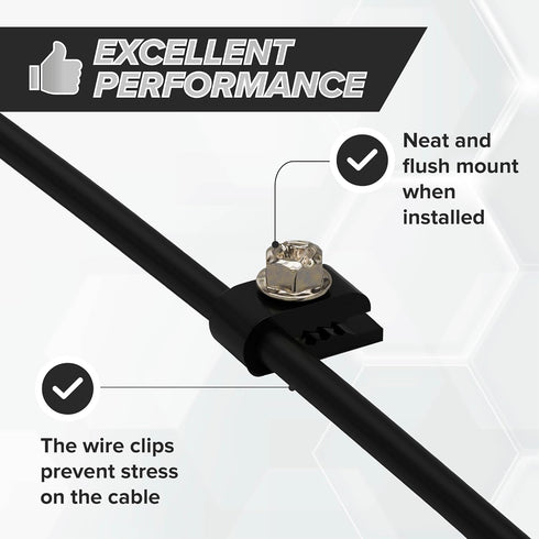 THE CIMPLE CO - Mini Wire Cable Clips, Electrical Wire Cable Clip, 1/10 in (3 mm) Screw Clip and Fastener, Black (100 Pieces per Bag)...
