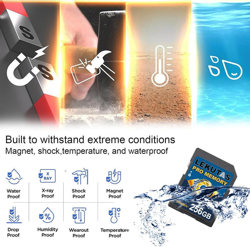 256GB SDXC UHS-I Memory Card - Up to 200MB/s, C10, U3, V30, 4K UHD, Full-HD & 4K Video SD Card for Canon Nikon Sony Pentax Kodak Olympus Panasonic...