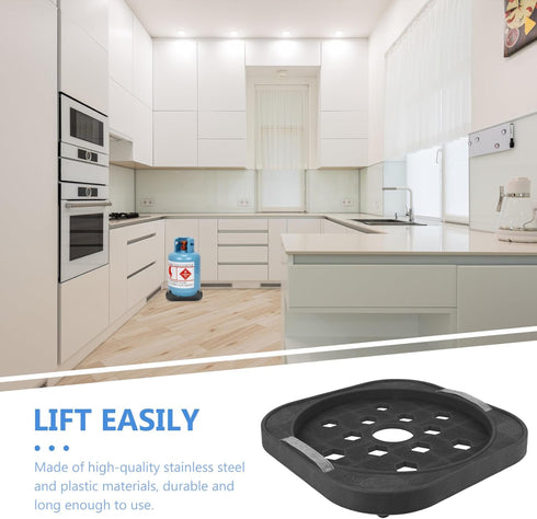 DOITOOL Gas Tank Tray Movable Propane Cylinder Base Propane Tank Wheel Tray Gas Cylinder Fixed Shelf Propane Tank Dolly with Wheels for Gas Cylind...