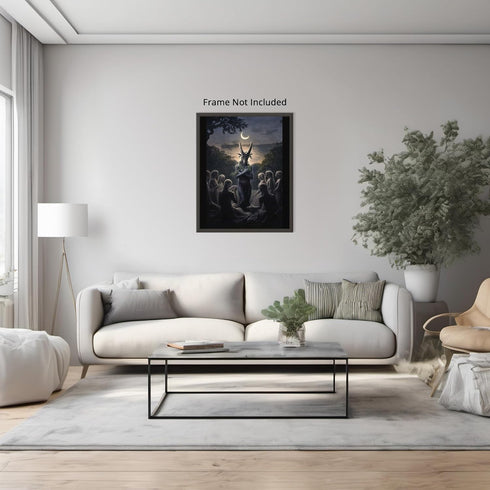 Posterizer 1 pcs-dark mystical scene-anthropomorphic being-for witch occult lovers 1-Gothic Art-Fantasy & Fiction Art-Living Room Bedroom Decor- u...