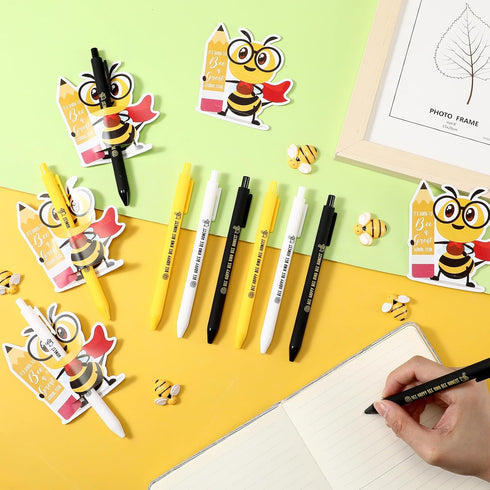 30 Sets Bee Theme Back to School Gifts Include Bee Ballpoint Pens Cute Bee School Year Cards First Day of School Gift for Student Boy Girls Classr...