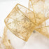 CT CRAFT LLC Organza with Gold Glitter Snowflakes Wired Ribbon 2.5 inch x 50 Yards for Christmas Home Decor Tree Topper Bow Gift Wrapping DIY Craf...