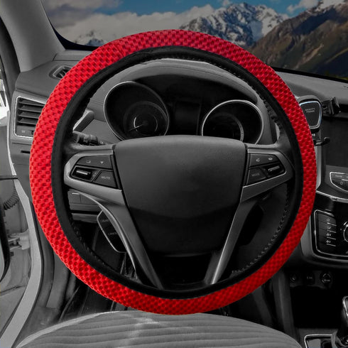Elastic Stretch Steering Wheel Cover, 15 Inch Universal Anti-Slip Car Steering Wheel Cover for Auto Truck Van SUV, Warm in Winter and Cool in Summ...